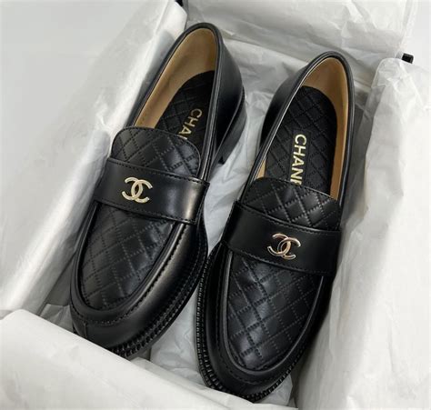 chanel ladies loafer shoes|authentic Chanel loafers.